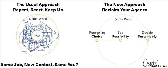 Visual representing the usual and new approach.